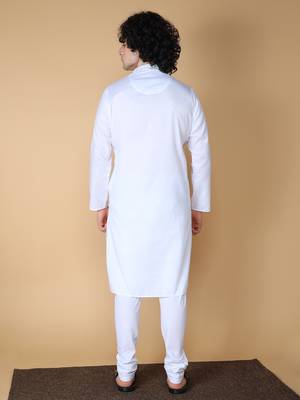 MAAHI FABS Green plain blended cotton kurta pajama 2