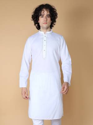 MAAHI FABS Green plain blended cotton kurta pajama 4