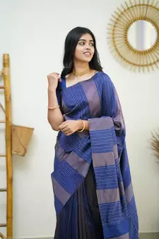  Light Blue  Woven Art Silk Saree With Blouse