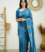  Woven Art Silk Saree With Blouse