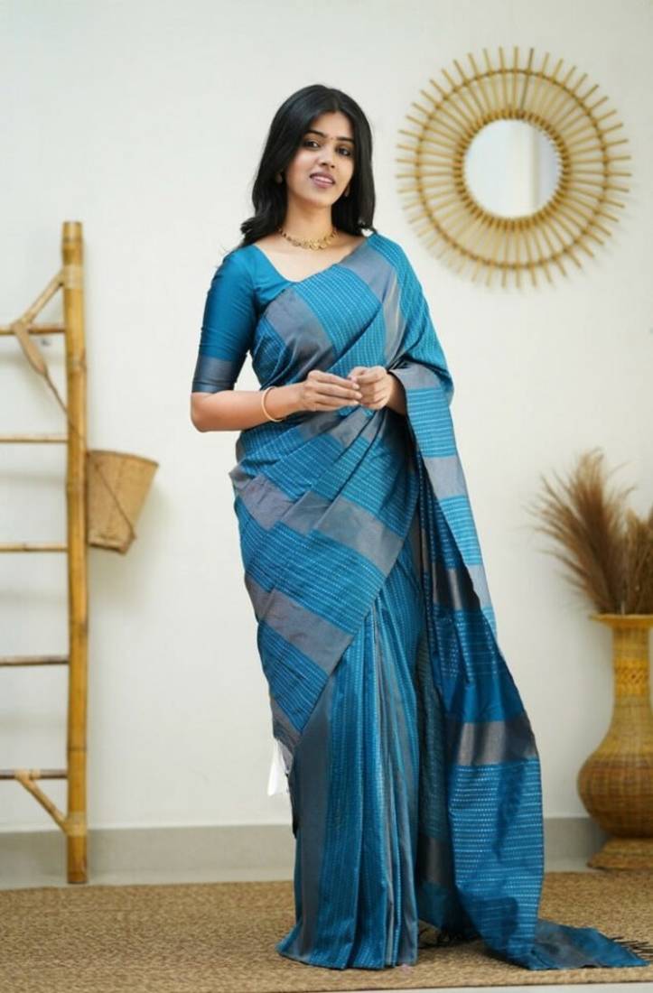 Woven Art Silk Saree With Blouse