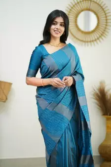  Woven Art Silk Saree With Blouse