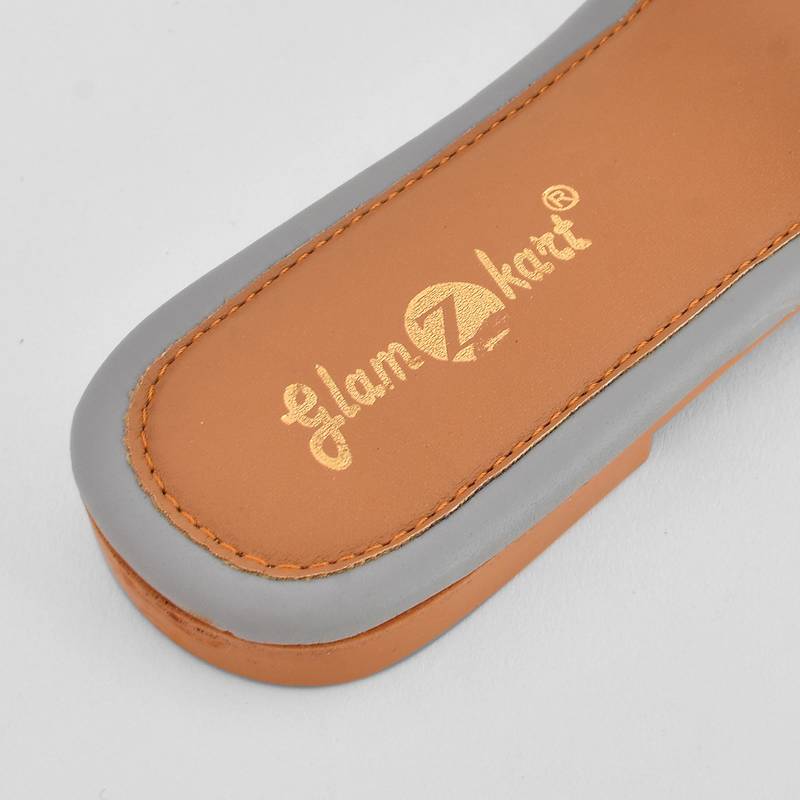 GlamZkart Women GREY Color Transparent Flats Sandal