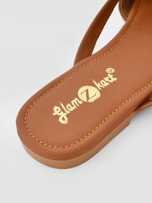 GlamZkart Women Tan Color Butterfly Knote Flats Sandal 6
