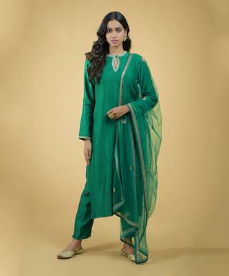 Emerald Zardozi Hand Embroidered Kurta Set 1