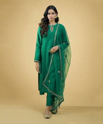 Emerald Zardozi Hand Embroidered Kurta Set 6