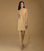 Nude Gold Zardozi Hand Embroidered Suit