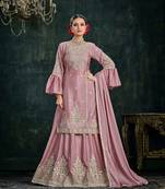 Heavy Embroidered Lehenga Dress For Ethnic Wedding Looks In Pink Colour