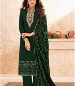 Green Colour Georgette Fabric Partywear Embroidered Salwaar Kameez