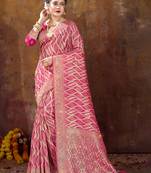 Pink Organza c Ethnic Woven Designer Saree