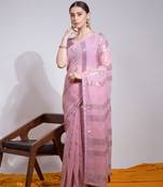 Pink Georgette Sequins Work Saree With Party Looks