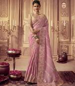 Beautiful Dola Silk With Self Zari & Heavy Border Work Saree