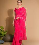 Pink Sequins Work Designer Partywear Saree