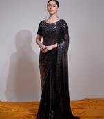 Black Ethnic Partywear Saree For Designer Glamorous Looks