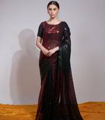 Black Ethnic Partywear Saree For Designer Glamorous Looks