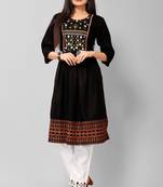 Black Colour Kurti Bottom Set For Trendy Girlish Looks