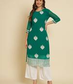 Green Colour Georgette Fabric Partywear Readymade Kurti