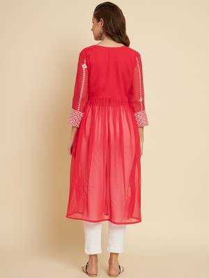 Gajri Colour Festive Wear Fancy Embroidery Kurti 2