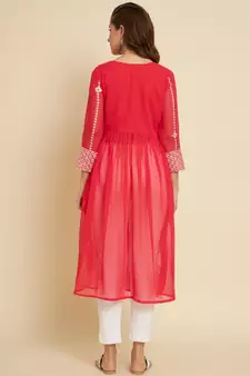 Gajri Colour Festive Wear Fancy Embroidery Kurti