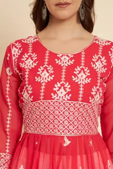 Gajri Colour Festive Wear Fancy Embroidery Kurti