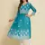 Firozi Colour Festive Wear Fancy Embroidery Work Kurti