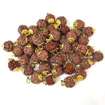 Original 5 Mukhi Nepali Rudraksha Gold Plated Pendant at Wholesale Rate Chakra Healing Five Faced Bead Jewelry 1 Pcs 3