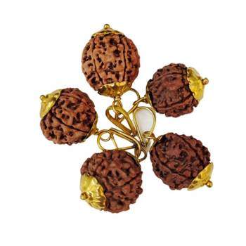 Original 6 Mukhi Nepali Rudraksha Gold Plated Pendant at Wholesale Rate Chakra Healing Six Face Bead Jewellery 1 Pcs 2