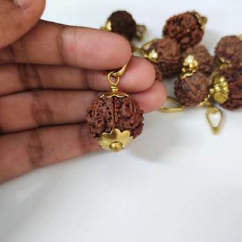 Original 7 Mukhi Nepali Rudraksha Gold Plated Pendant at Wholesale Rate Chakra Healing Seven Face Bead Jewelry 1 Pcs 4