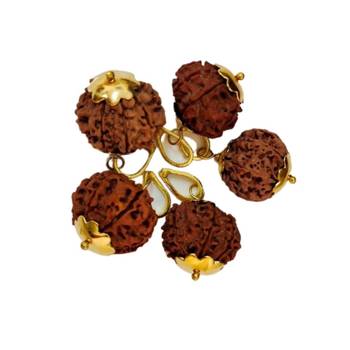 Original 8 Mukhi Nepali Rudraksha Gold Plated Pendant at Wholesale Rate Chakra Healing Eight Face Bead Jewelry 1 Pcs 2