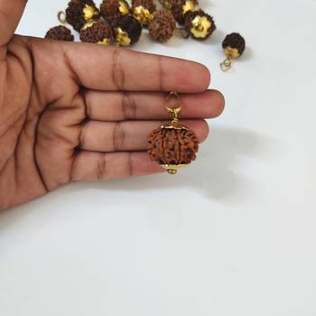 Original 9 Mukhi Nepali Rudraksha Gold Plated Pendant at Wholesale Rate Chakra Healing NineFaced Bead Jewelry 1 Pcs 4