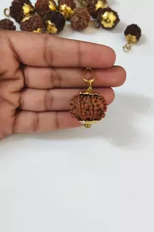 Original 9 Mukhi Nepali Rudraksha Gold Plated Pendant at Wholesale Rate Chakra Healing NineFaced Bead Jewelry 1 Pcs