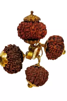 Original 11 Mukhi Nepali Rudraksha Gold Plated Pendant at Wholesale Rate Chakra Healing Eleven Faced Beads 1 Pcs