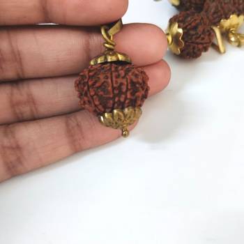 Original 11 Mukhi Nepali Rudraksha Gold Plated Pendant at Wholesale Rate Chakra Healing Eleven Faced Beads 1 Pcs 4