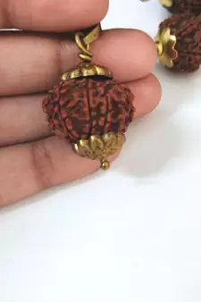 Original 11 Mukhi Nepali Rudraksha Gold Plated Pendant at Wholesale Rate Chakra Healing Eleven Faced Beads 1 Pcs