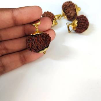 Original 12 Mukhi Nepali Rudraksha Gold Plated Pendant at Wholesale Rate Chakra Healing Twelve Faced Beads 1 Pcs 4