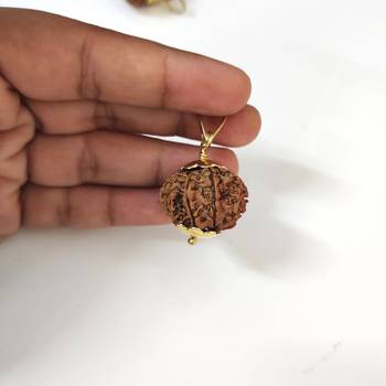 Original 13 Mukhi Nepali Rudraksha Gold Plated Pendant at Wholesale Rate Chakra Healing Thirteen Faced Beads 1 Pcs 4