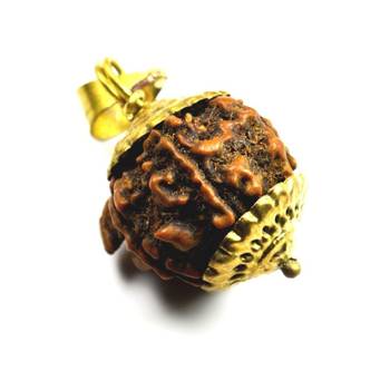 Original Shree Ganesha Nepali Rudraksha Gold Plated Pendant at Wholesale Rate Chakra Healing Jewellery Beads 1 Pcs 1