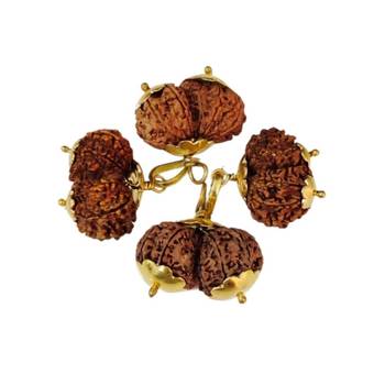 Original Shri Gauri Shankar Nepali Rudraksha Gold Plated Pendant at Wholesale Rate Chakra Healing Beads 1 Pcs 2