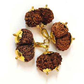 Original Shri Gauri Shankar Nepali Rudraksha Gold Plated Pendant at Wholesale Rate Chakra Healing Beads 1 Pcs 3