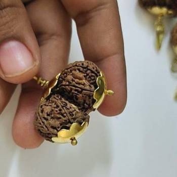 Original Shri Gauri Shankar Nepali Rudraksha Gold Plated Pendant at Wholesale Rate Chakra Healing Beads 1 Pcs 4
