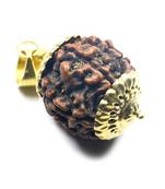 Original 7 Mukhi Indonesia Rudraksha Gold Plated Pendant at Wholesale Rate Chakra Healing Seven Faced Beads 1 Pcs