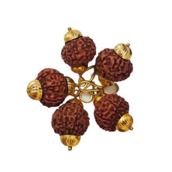 Original 7 Mukhi Indonesia Rudraksha Gold Plated Pendant at Wholesale Rate Chakra Healing Seven Faced Beads 1 Pcs 2