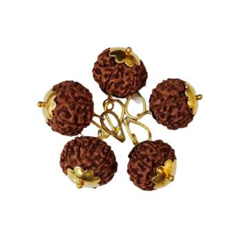 Original 8 Mukhi Indonesia Rudraksha Gold Plated Pendant at Wholesale Rate Chakra Healing Eight Faced Beads 1 Pcs 2
