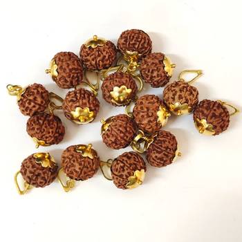 Original 8 Mukhi Indonesia Rudraksha Gold Plated Pendant at Wholesale Rate Chakra Healing Eight Faced Beads 1 Pcs 3