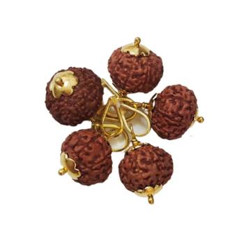 Original 9 Mukhi Indonesia Rudraksha Gold Plated Pendant at Wholesale Rate Chakra Healing Nine Faced Beads 1 Pcs 2