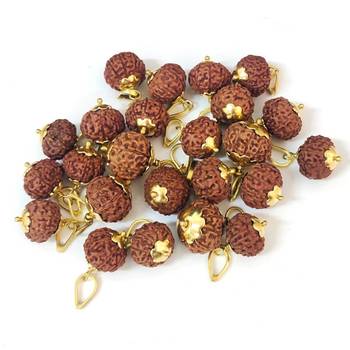 Original 9 Mukhi Indonesia Rudraksha Gold Plated Pendant at Wholesale Rate Chakra Healing Nine Faced Beads 1 Pcs 3