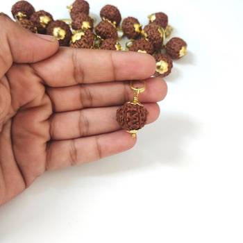 Original 9 Mukhi Indonesia Rudraksha Gold Plated Pendant at Wholesale Rate Chakra Healing Nine Faced Beads 1 Pcs 4