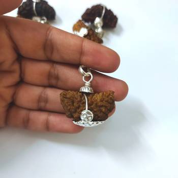 Original 1 Mukhi Nepali Rudraksha Silver Pendant at Wholesale Rate Chakra Healing Jewellery One Faced Beads 1 Pcs 4