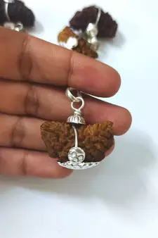 Original 1 Mukhi Nepali Rudraksha Silver Pendant at Wholesale Rate Chakra Healing Jewellery One Faced Beads 1 Pcs