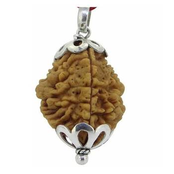 Original 2 Mukhi Nepali Rudraksha Silver Pendant at Wholesale Rate Chakra Healing Jewellery Two Faced Beads 1 Pcs 1